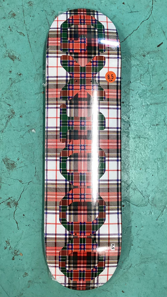 GX1000 Team OG Logo Tartan White Deck 8.5