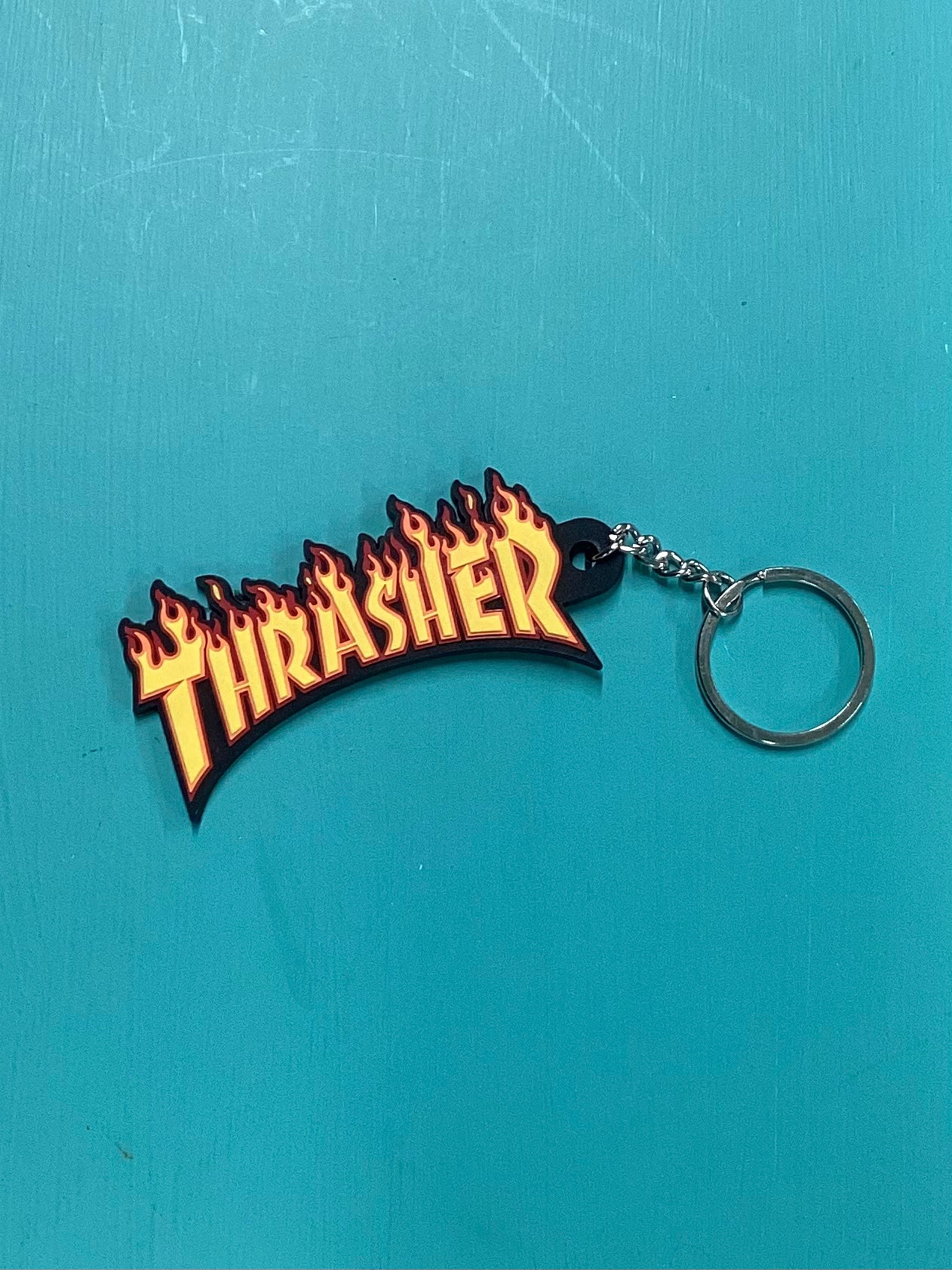 Thrasher Flame Logo Keychain