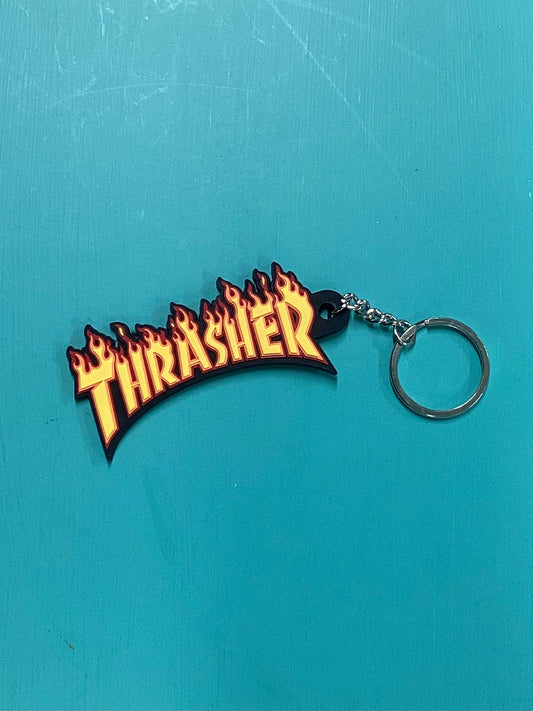 Thrasher Flame Logo Keychain