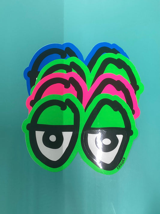 Krooked eyes diecut sticker